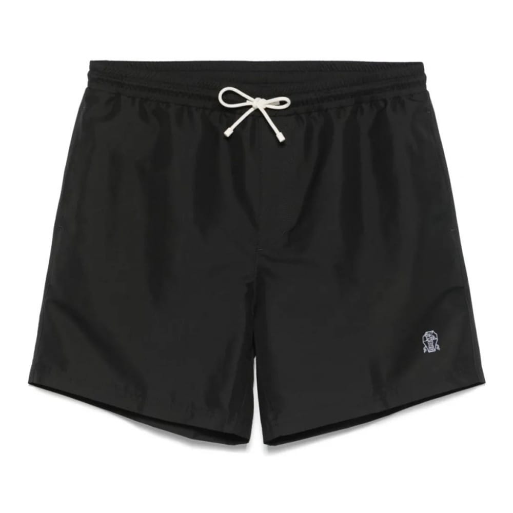 Brunello cucinelli - Short de bain 'Logo-Embroidered' pour Hommes