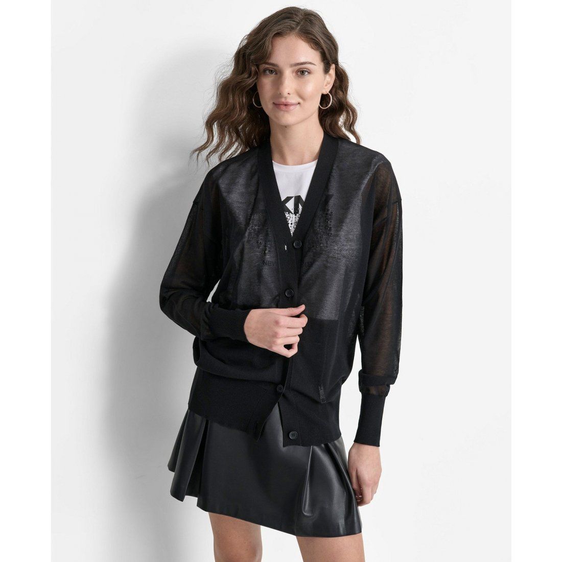 Dkny - Cardigan 'Sheer Button-Front' pour Femmes