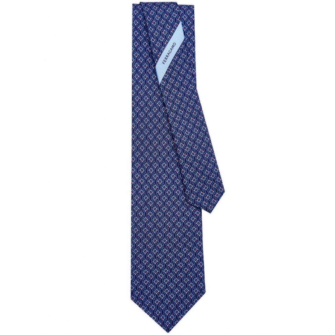 Ferragamo - Cravate 'Tetris-Print Silk Tie' pour Hommes