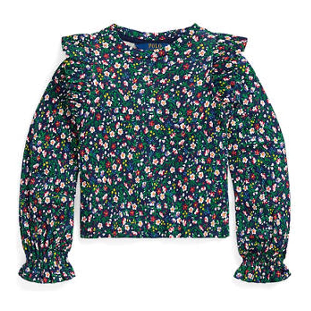 Ralph lauren kids - "Top 'Floral Ruffled Cotton Modal' pour Petites filles"