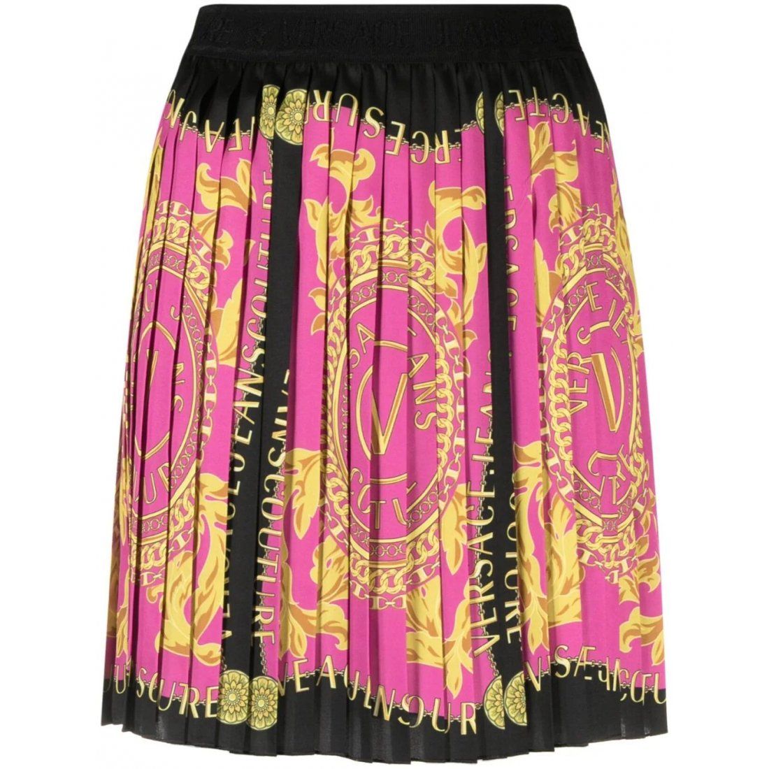 Versace jeans couture - Mini Jupe 'Logo Pleated' pour Femmes