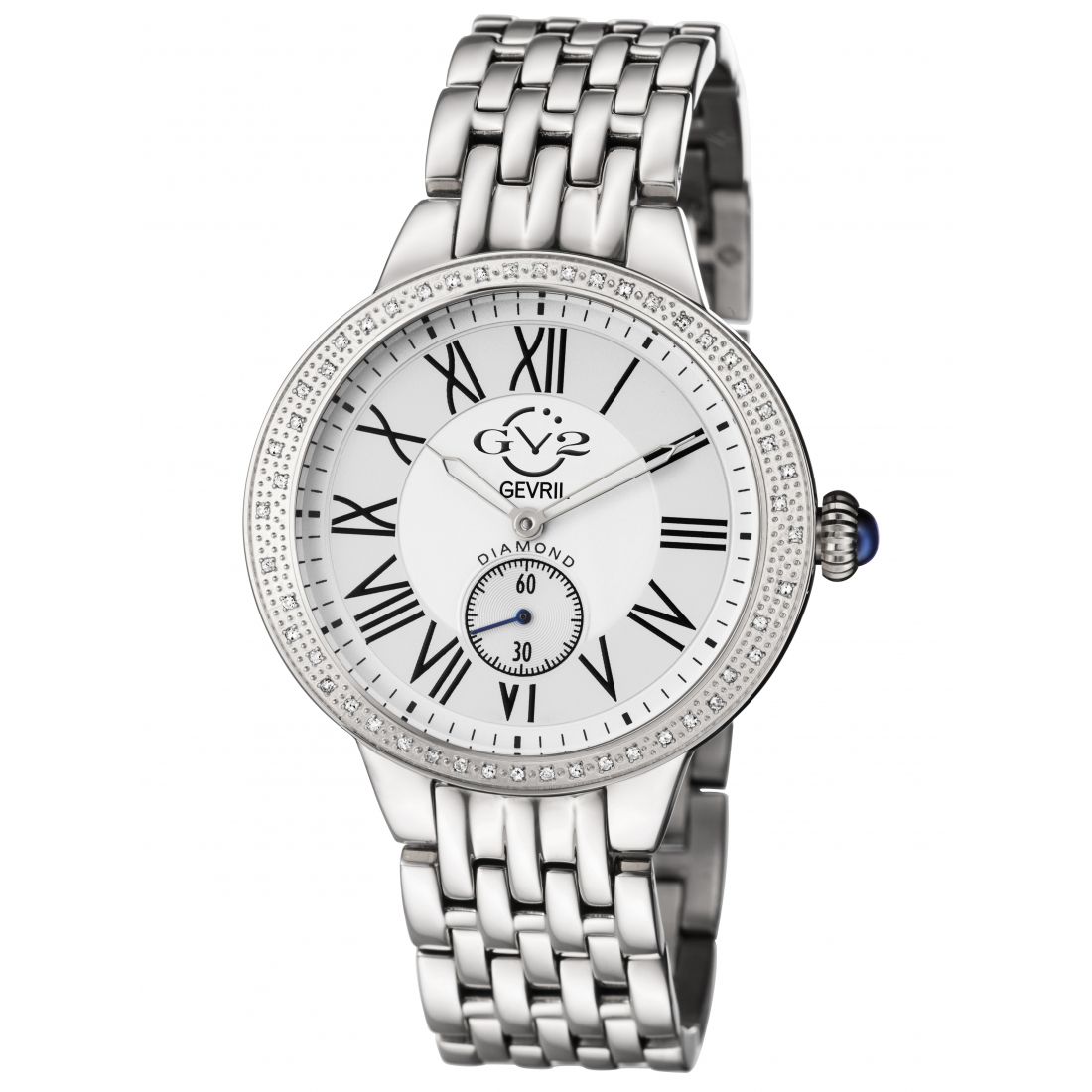 Gevril - Women's Astor Silver Case, White Dial Stainless Steel Watch