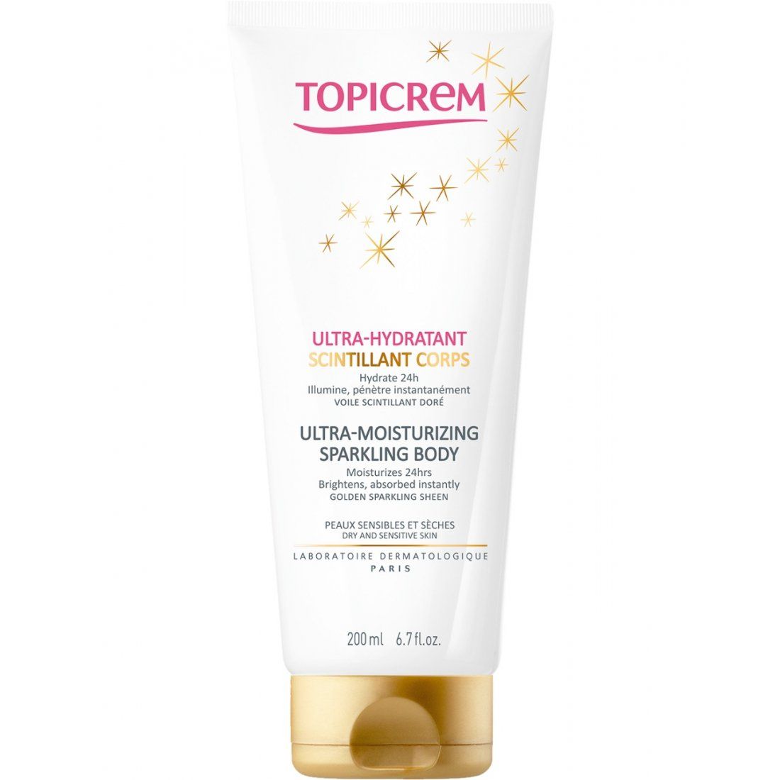 Topicrem - Lotion pour le Corps 'UH Ultra-Hydrating Sparkling' - Peau sèche et sensible, 200 ml