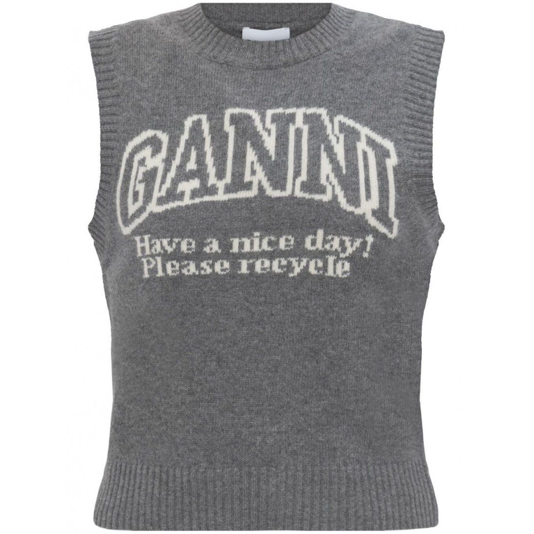 Ganni - "Gilet 'Logo Ribbed' pour Femmes"