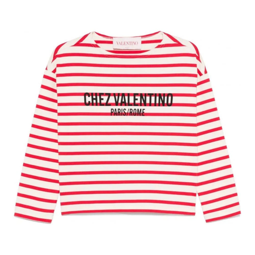 Valentino - T-Shirt manches longues 'Striped' pour Femmes