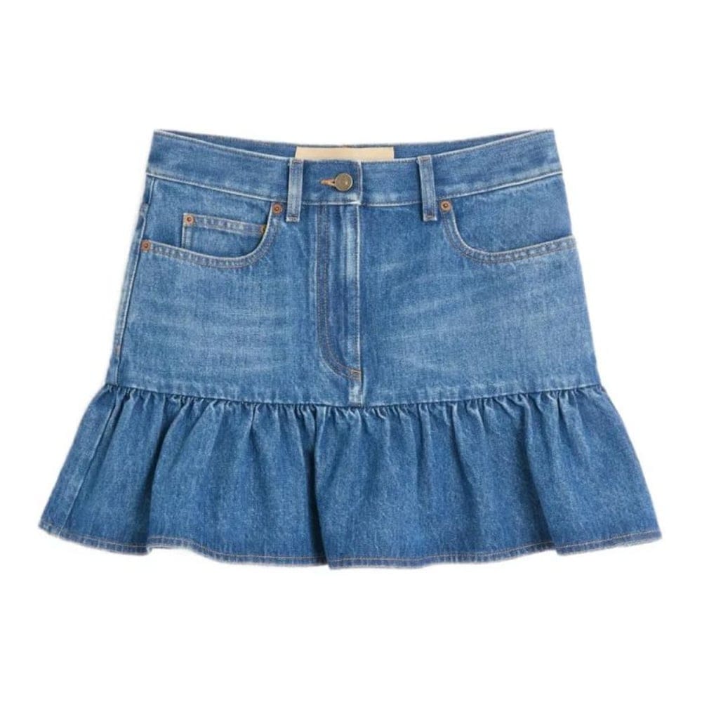 Valentino - Jupe en Jean 'Ruffled' pour Femmes