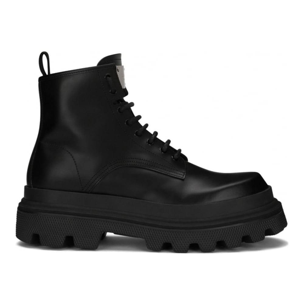 Dolce&gabbana - Bottines 'Logo Plaque Brushed' pour Hommes