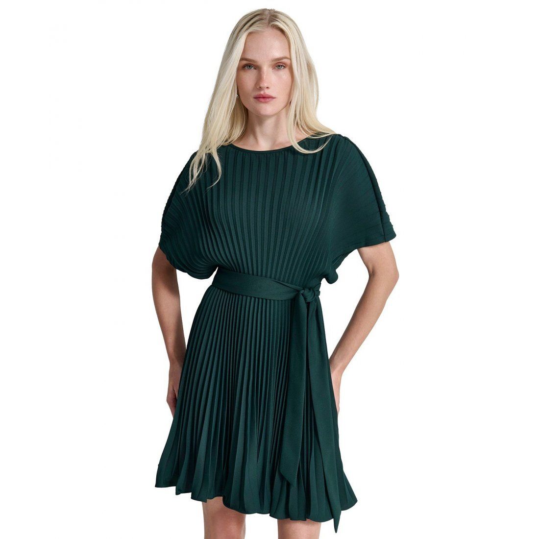 Dkny - Robe ajustée et évasée 'Sunburst Pleated' pour Femmes