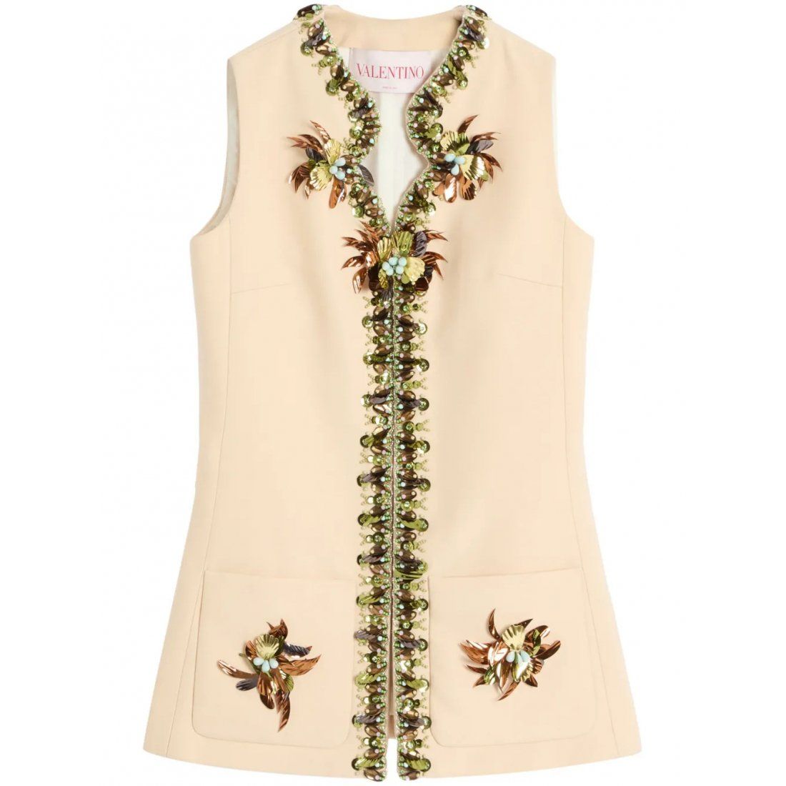 Valentino garavani - Gilet 'Double Compact Drill Embroidered' pour Femmes