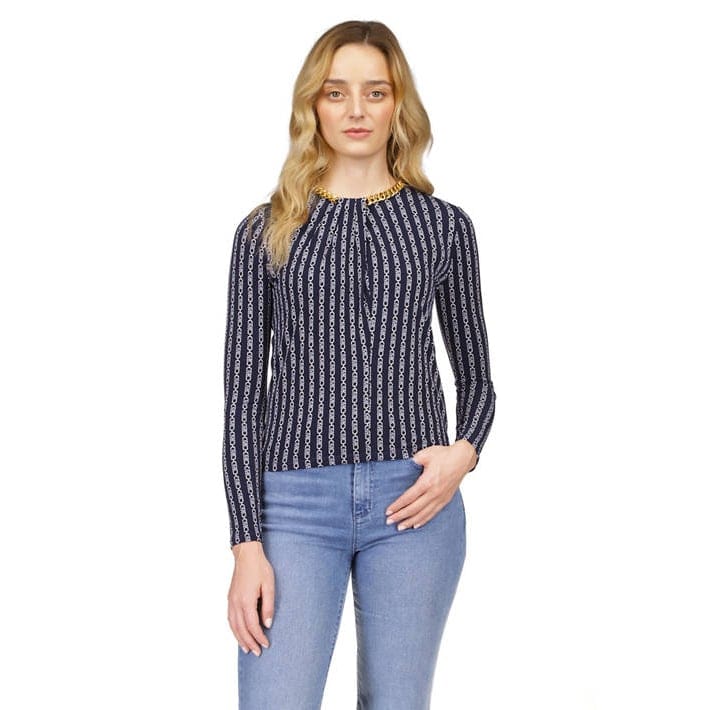 Michael michael kors - 'Empire Chain Necklace Long Sleeve Top' pour Femmes