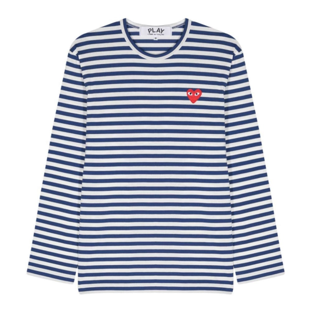 Comme des garçons play - T-Shirt manches longues 'Heart-Patch Striped' pour Femmes