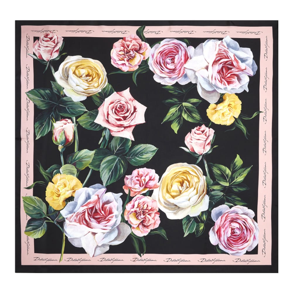 Dolce&gabbana - Foulard en soie 'Peony And Rose Print' pour Femmes