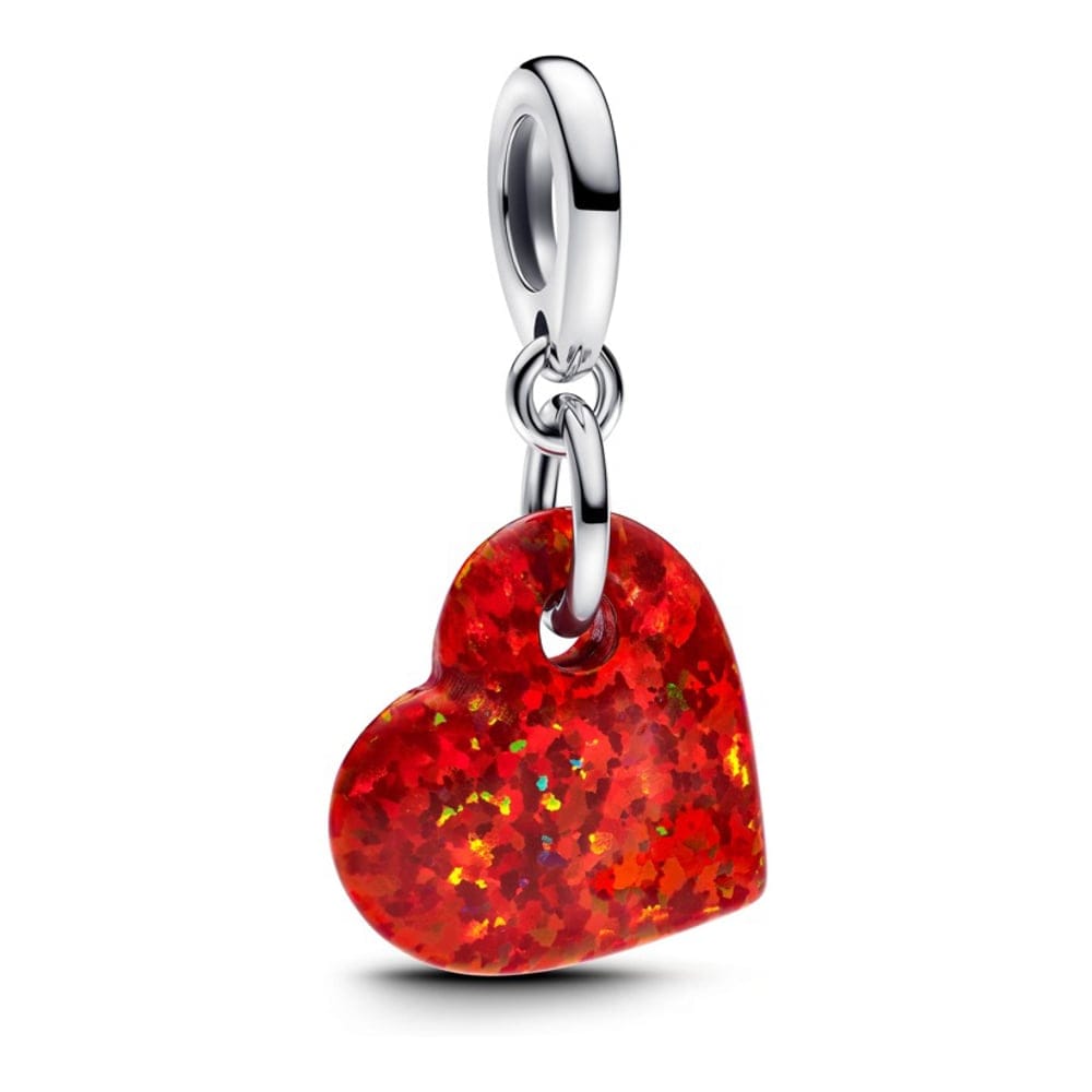 Pandora - Charm 'Opalescent Red Heart Dangle' pour Femmes