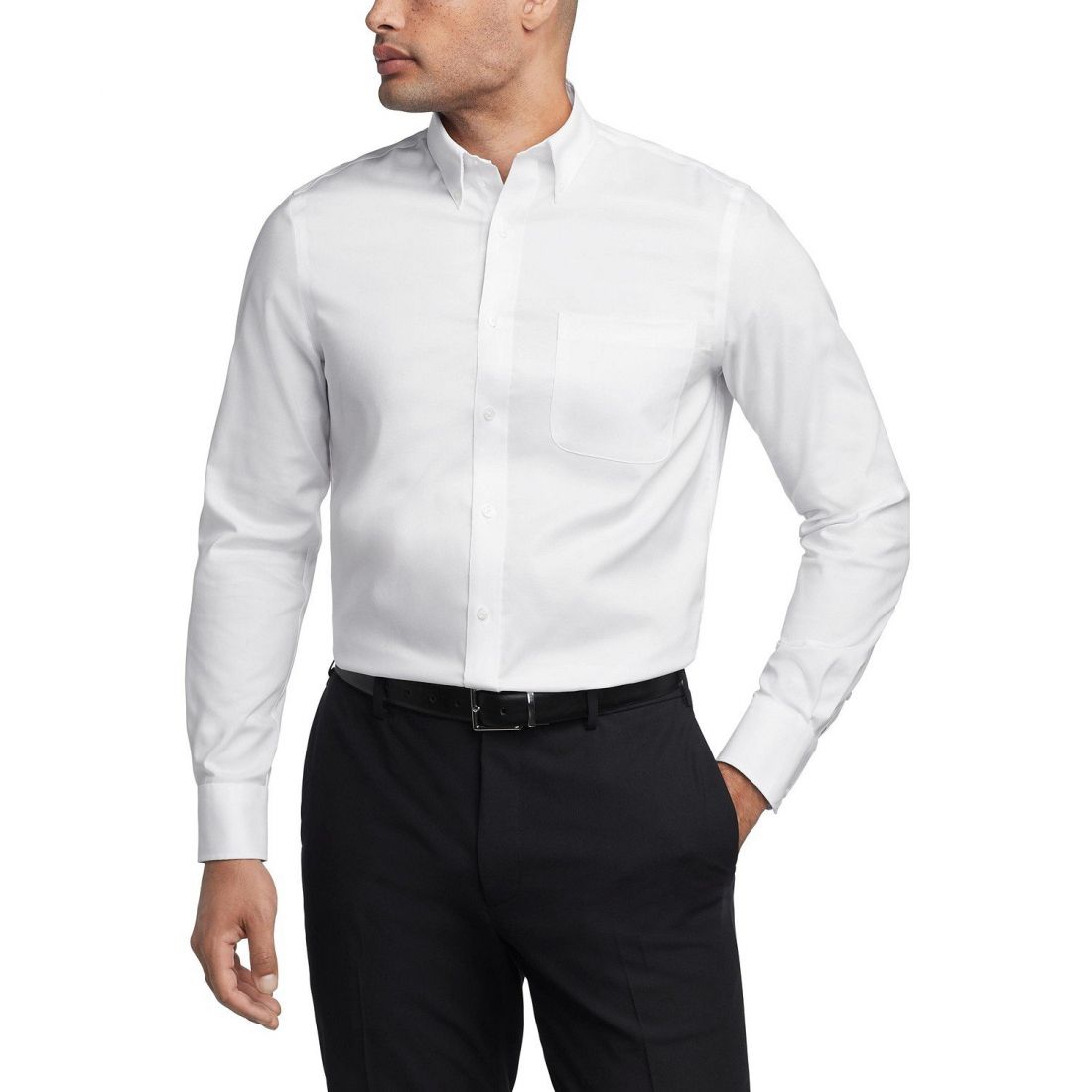 Tommy hilfiger - 'TH Flex Regular Fit Wrinkle Resistant Stretch Pinpoint Oxford Dr' pour Hommes