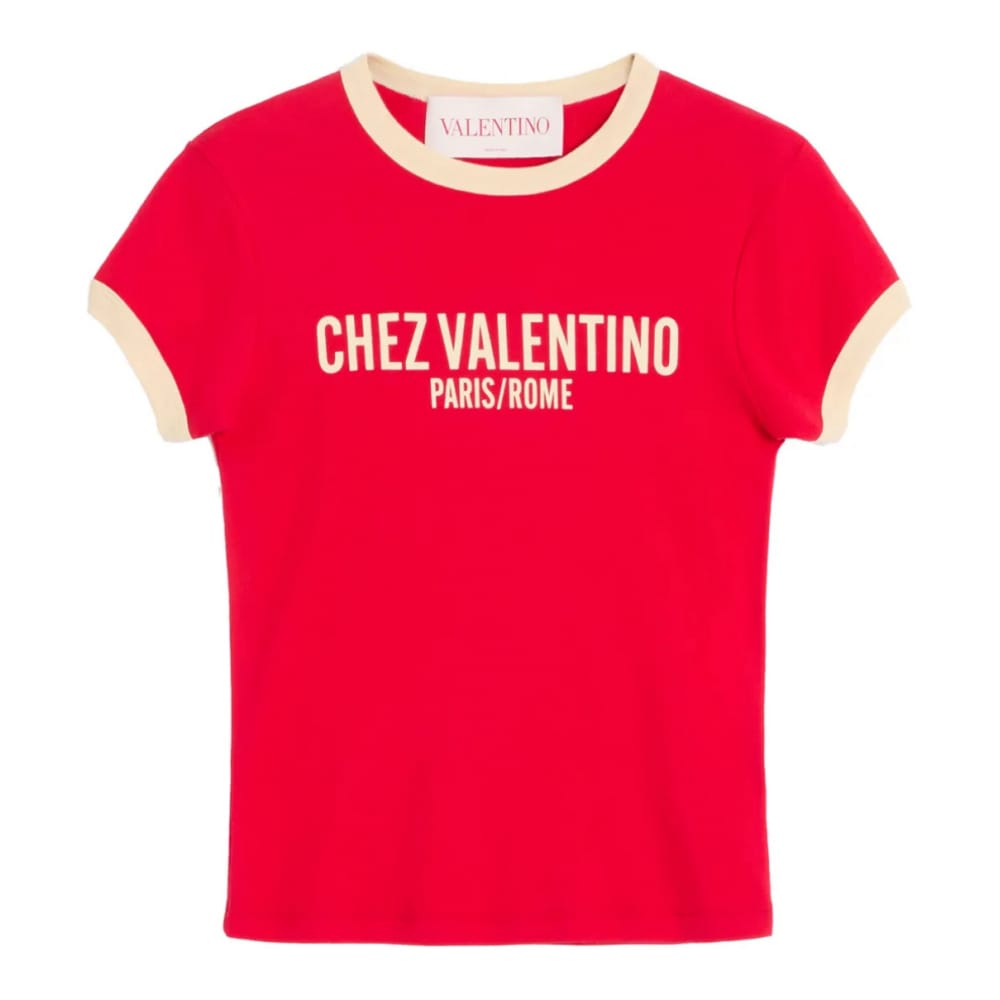 Valentino - T-shirt 'Chez Valentino-Print' pour Femmes