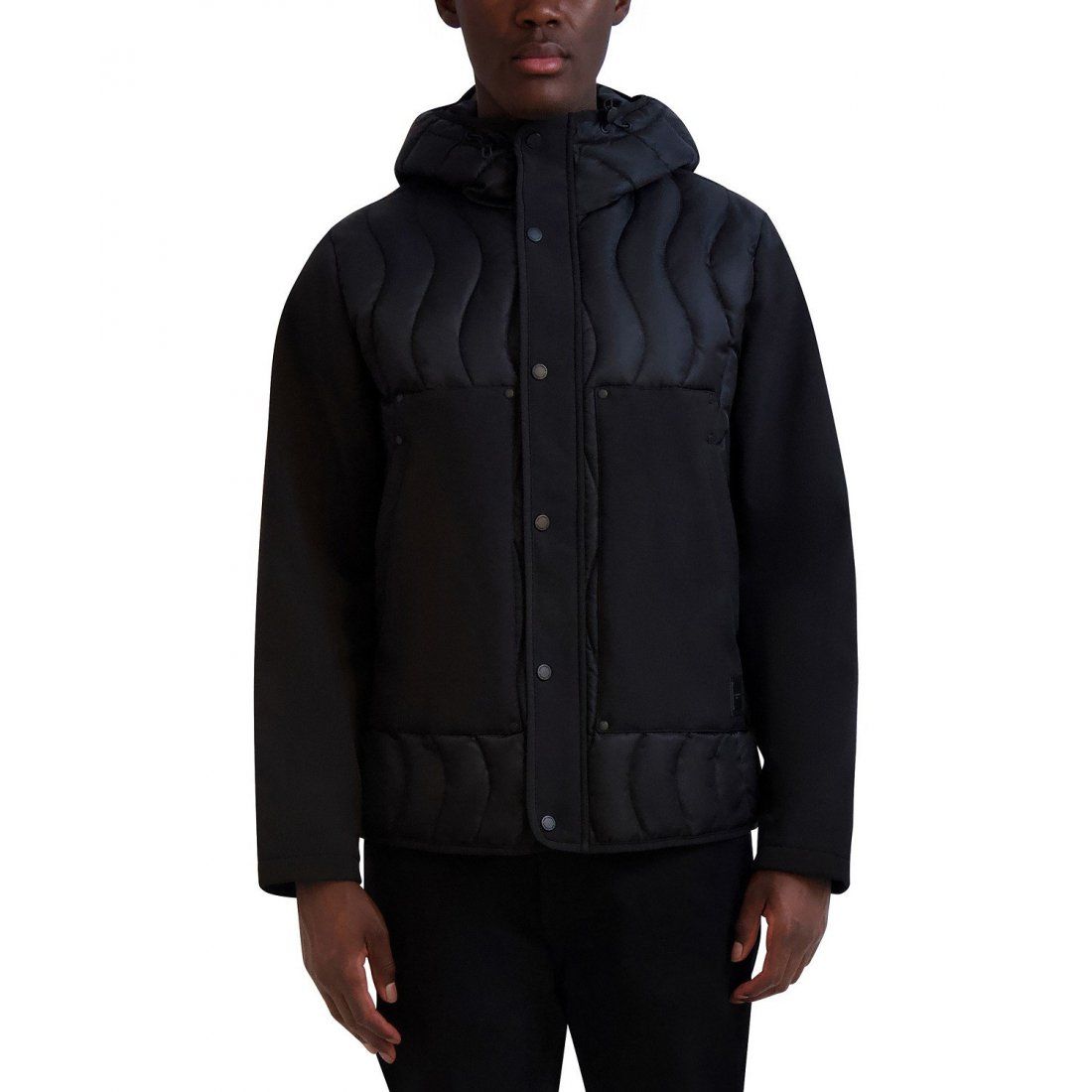 Karl lagerfeld - Veste matelassée 'Mixed Media Mid-Weight Puffer Jacket' pour Hommes