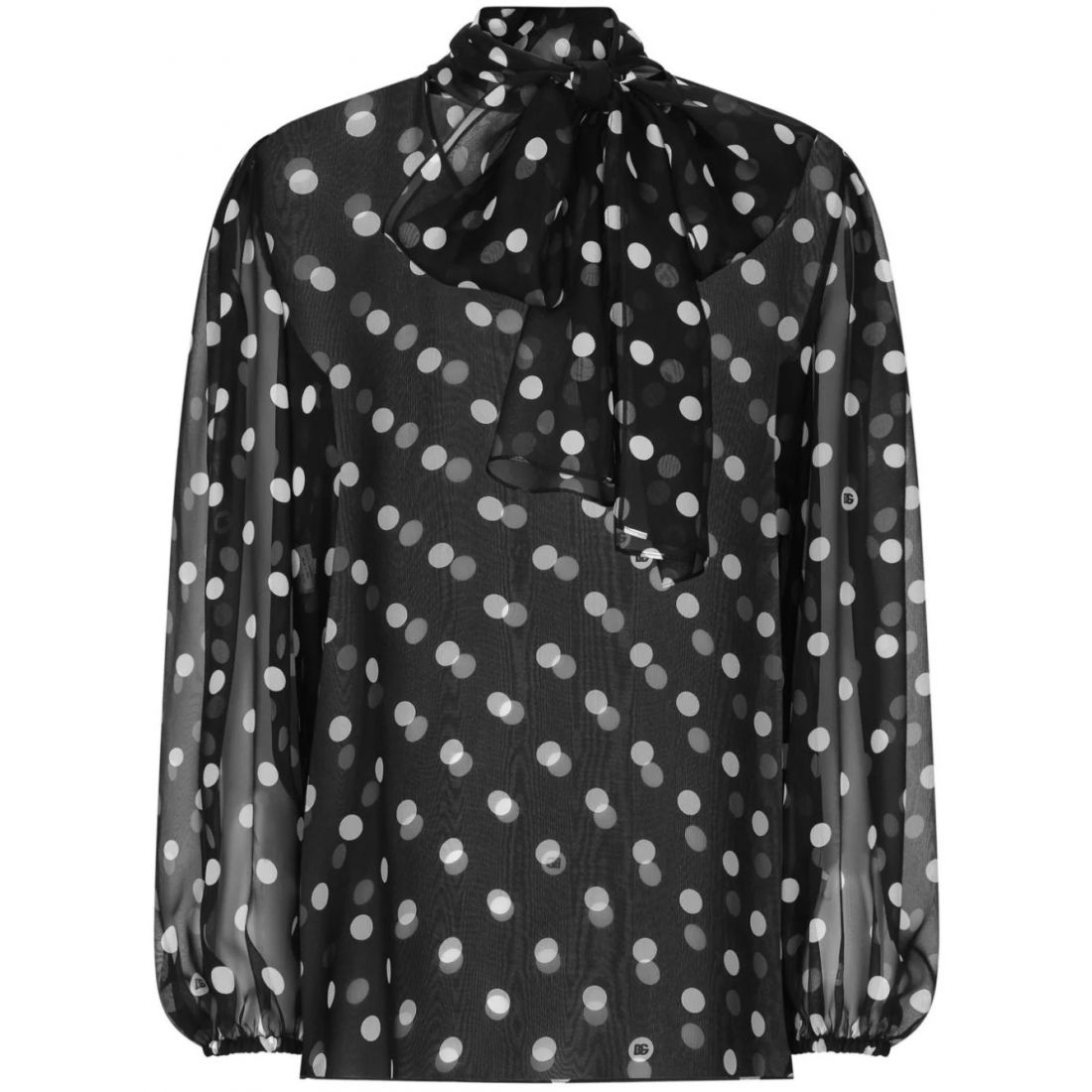 Dolce&gabbana - Blouse à manches longues 'Polka-Dot Print Pussy-Bow' pour Femmes