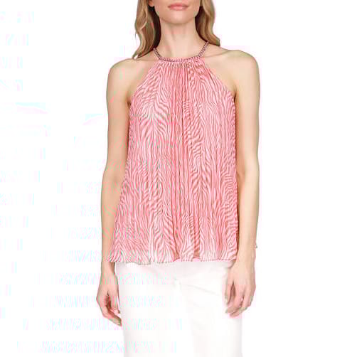 Michael michael kors - 'Zebra Pleated Chain Top' pour Femmes