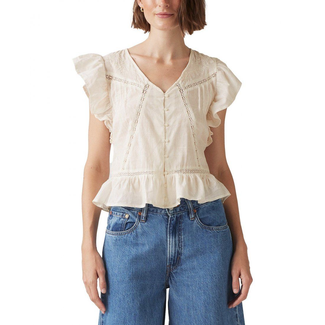 Levi's - "Blouse 'Aniston Ruffled Flutter-Sleeve' pour Femmes"