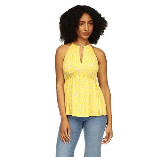 Michael michael kors - 'Sleeveless Keyhole Peplum Knit Top' pour Femmes