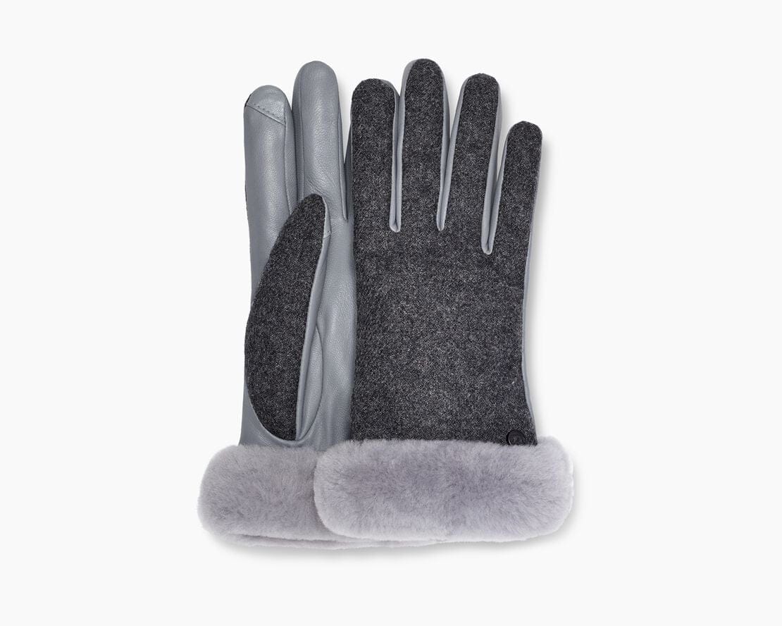 UGG - W's FABRIC LEATHER SHORTY GLOVE