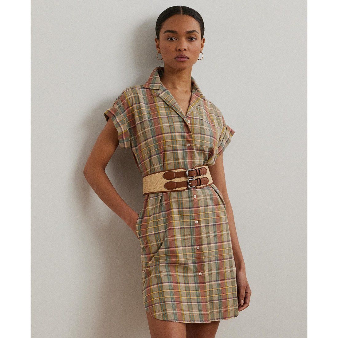 Lauren ralph lauren - "Robe chemise 'Belted Madras' pour Femmes"