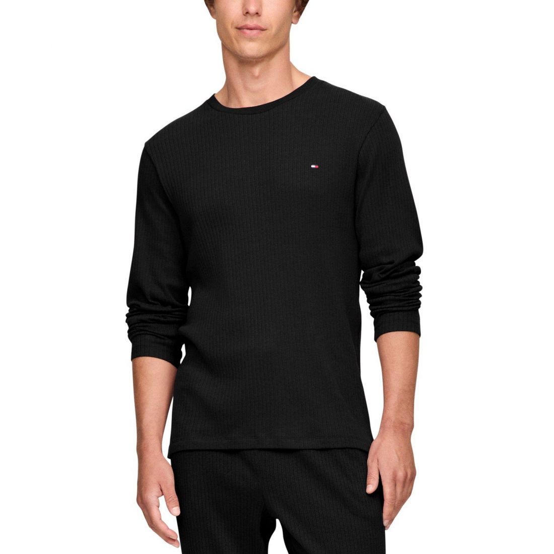 Tommy hilfiger - 'Ribbed Long-Sleeve Pajama Shirt' pour Hommes