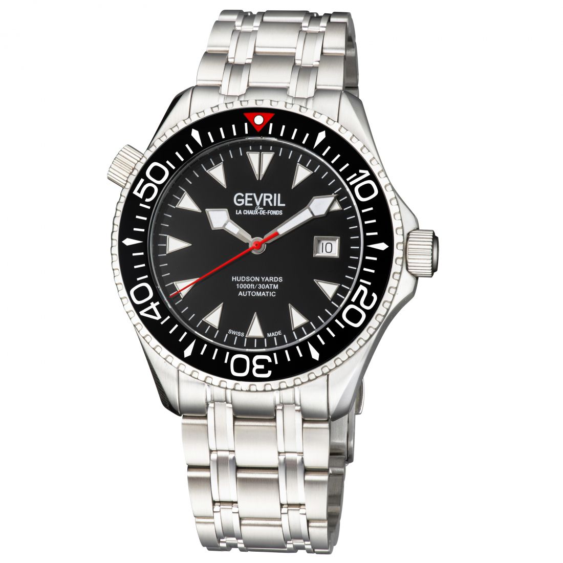 Gevril - Gevril Men's Hudson Yards Black Dial Stainless Steel Watch