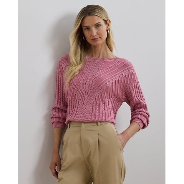 Lauren ralph lauren - "'Cable-Knit Cotton-Blend Boatneck Sweater' pour Femmes"