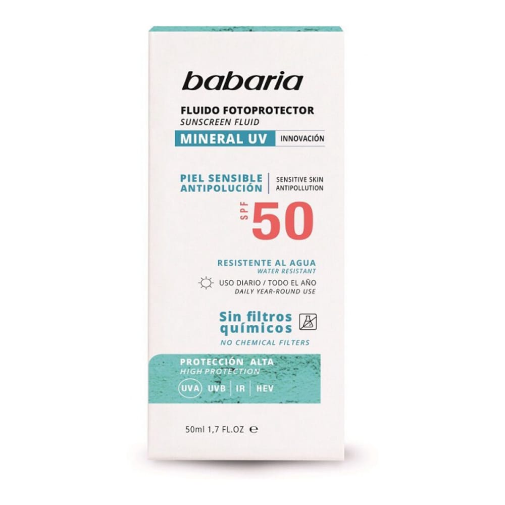 Babaria - Crème solaire pour le visage 'Solar Mineral UV SPF50' - 50 ml