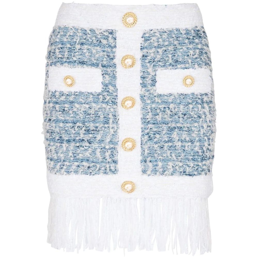 Balmain - Jupe crayon 'Fringed Tweed' pour Femmes