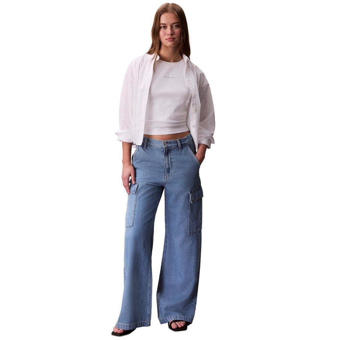 Calvin klein jeans - Femmes's 'High-Rise Wide-Leg Cargo' Jeans