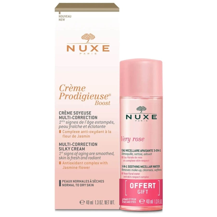 Nuxe - Crème Prodigeuse Boost Crème Gel Multi-Correction + Very Rose Eau Micelaire Apaisante 3-En-1 - 2 Pièces