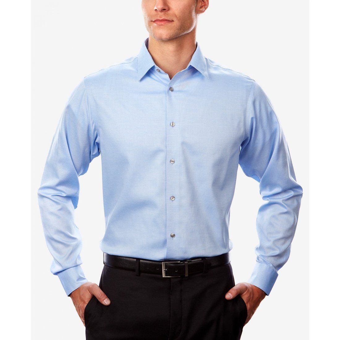 Calvin klein - 'Steel+ Regular Non-Iron Stretch Performance Dress Shirt' pour Hommes