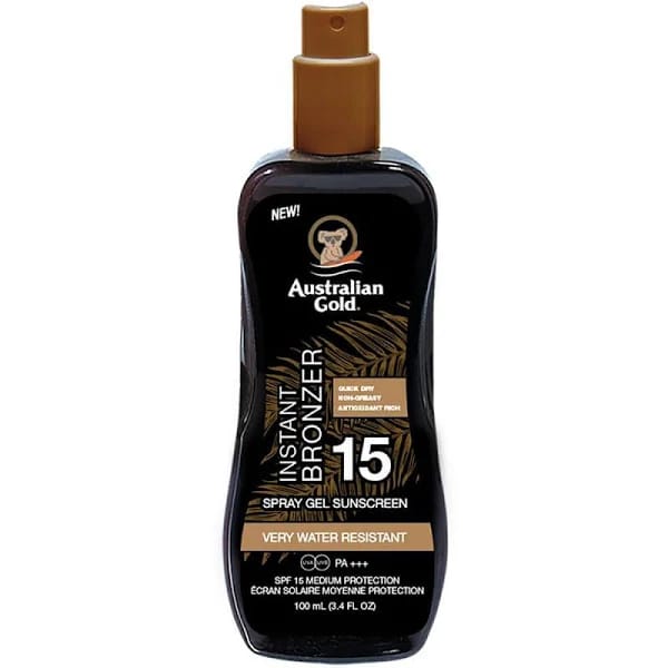 Australian gold - Gel de protection solaire en spray 'Instant Bronzer SPF15' - 237 ml