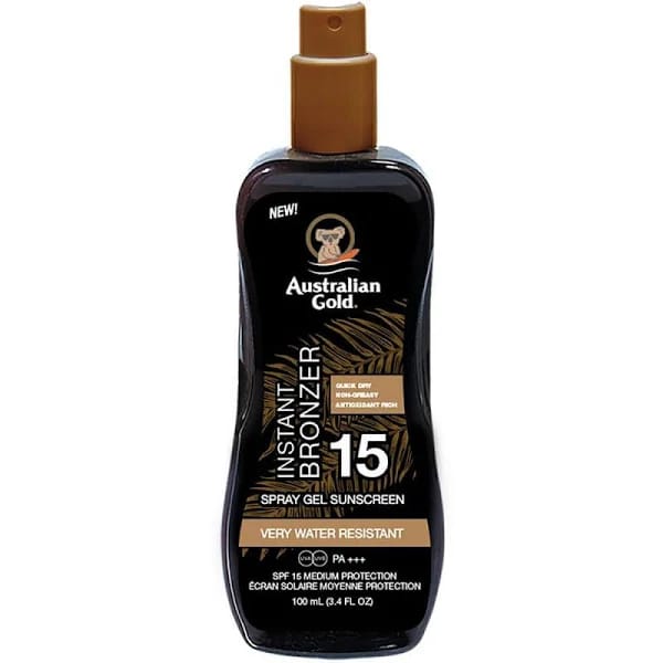 Australian Gold - Gel de protection solaire en spray 'Instant Bronzer SPF15' - 237 ml