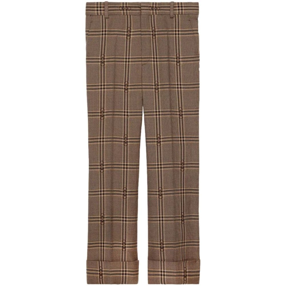 Gucci - Pantalon 'Horsebit Checked' pour Femmes