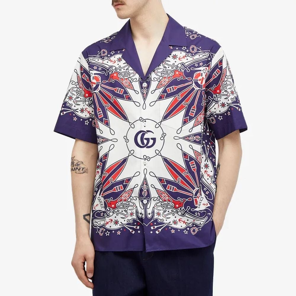 Gucci - Chemise à manches courtes 'Bandana' pour Hommes