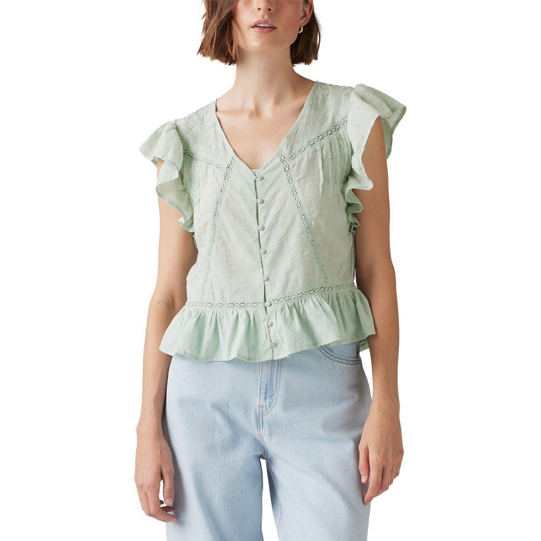 Levi's - "Blouse 'Aniston Ruffled Flutter-Sleeve' pour Femmes"
