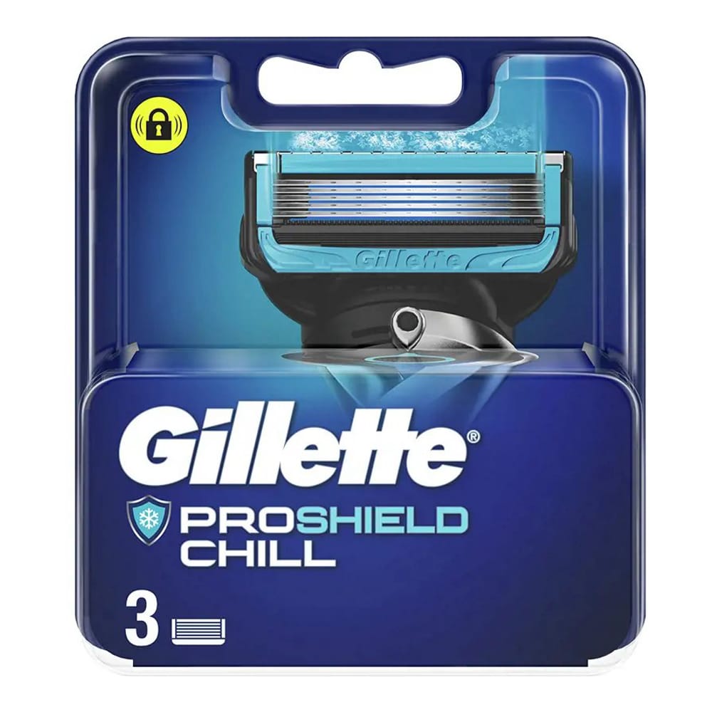 Gillette - Razor Reffil 'Fusion Proshield Chill Charger' - 3 Pièces
