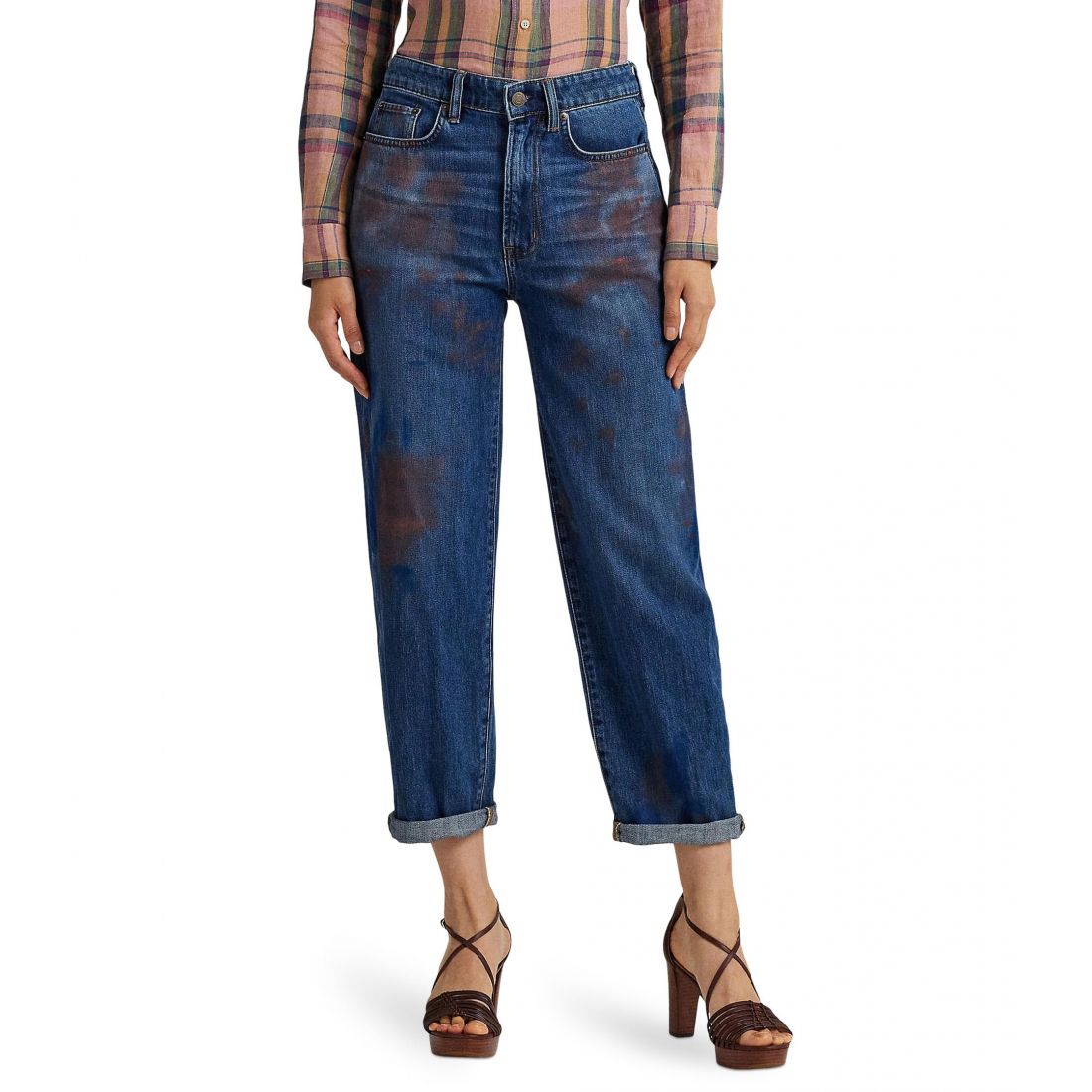 Lauren ralph lauren - 'High-Rise Relaxed Cropped Jeans in Atlas Wash' pour Femmes