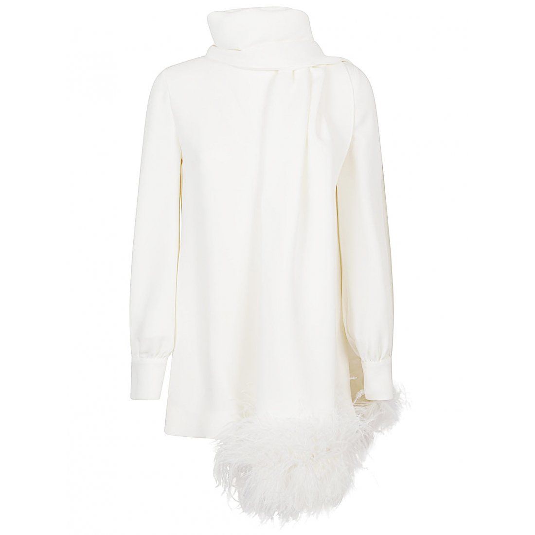 Valentino - Top à manches longues 'Feather-Trimmed' pour Femmes