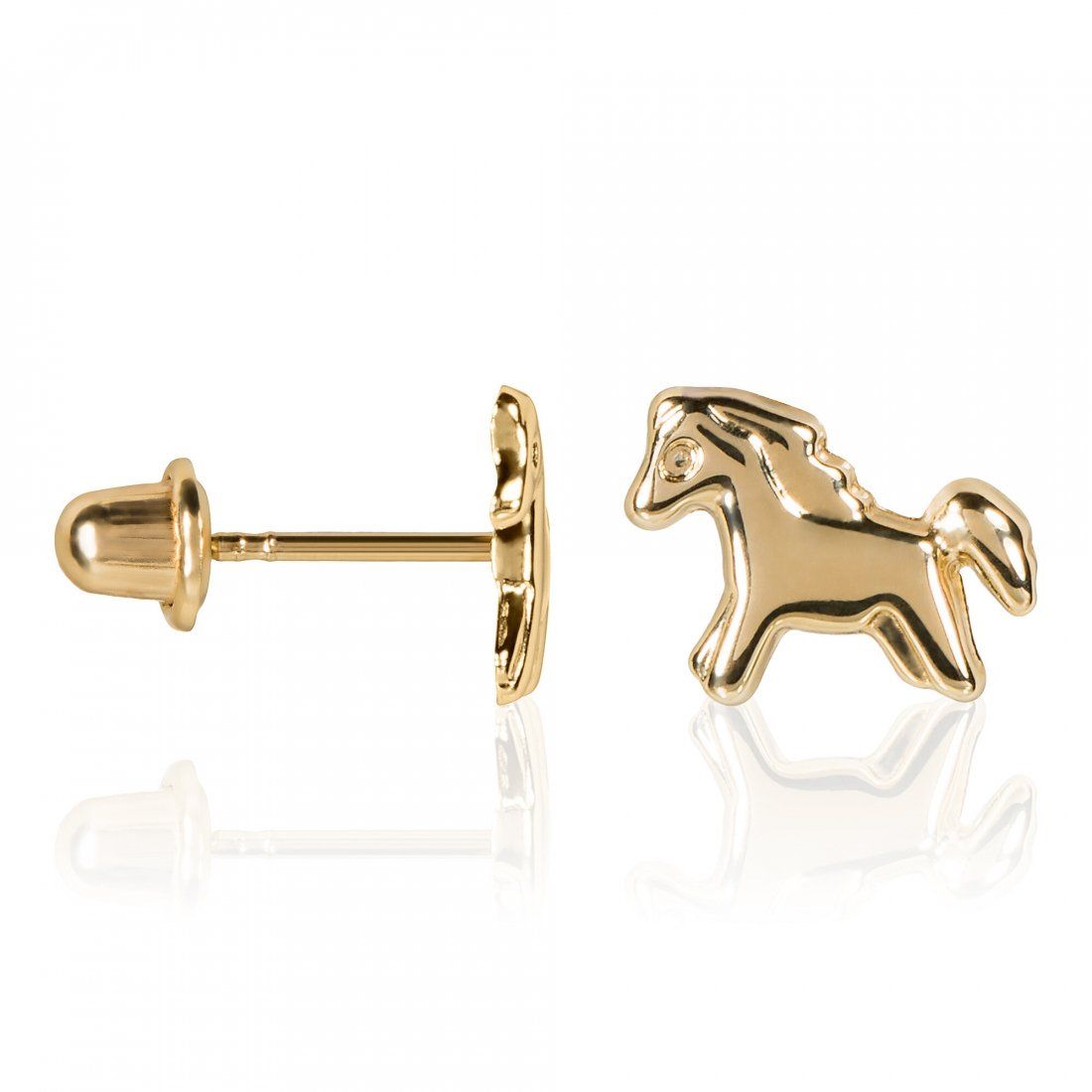 L'instant d'or - Boucles d'oreilles 'Poney Doré' pour Filles