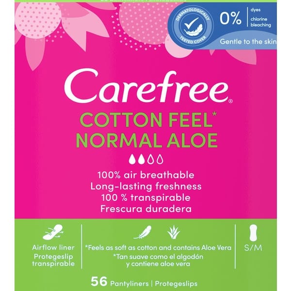 Carefree - Protège-slip 'Normal Aloe Cotton' - 56 Pièces