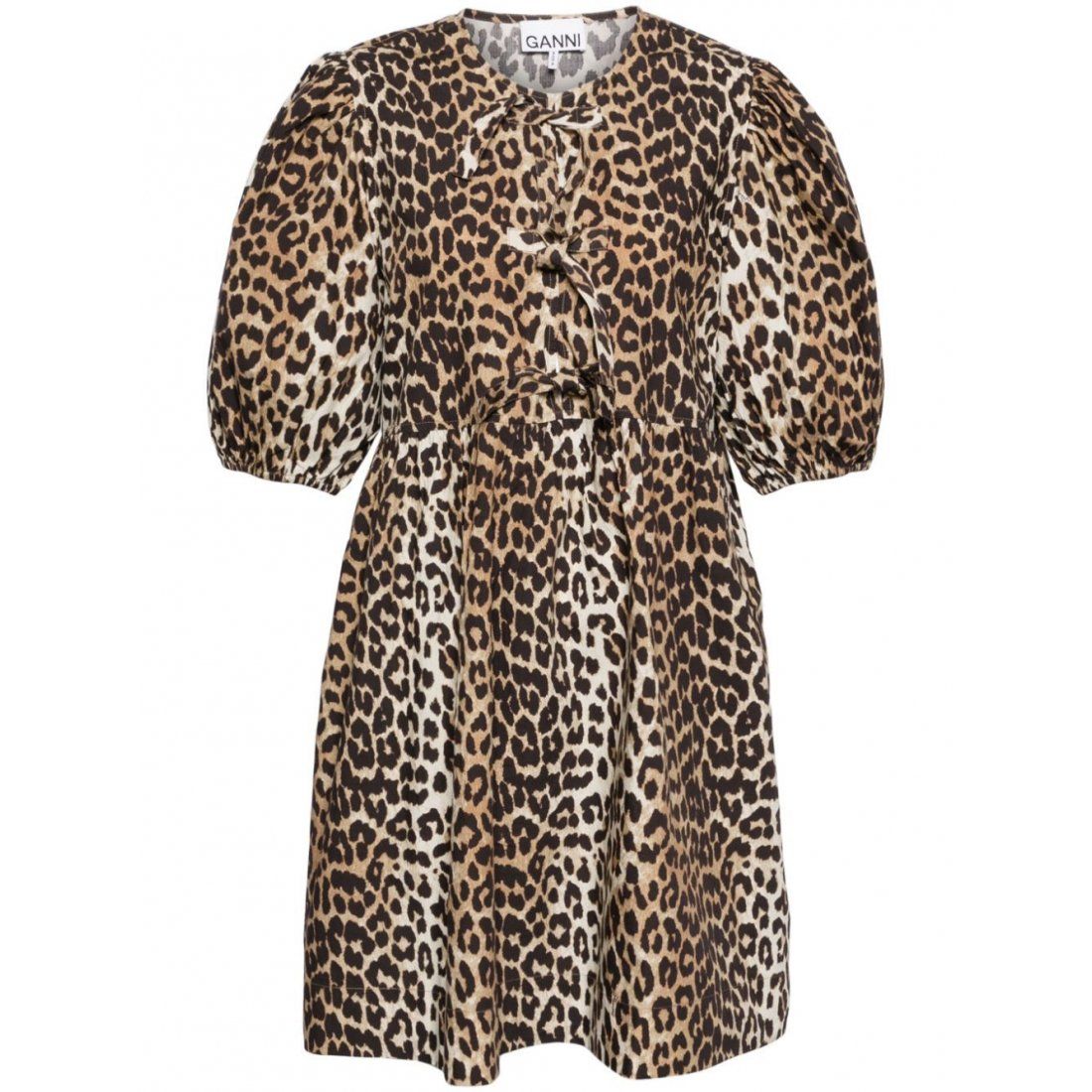 Ganni - "Robe mini 'Leopard Printed' pour Femmes"