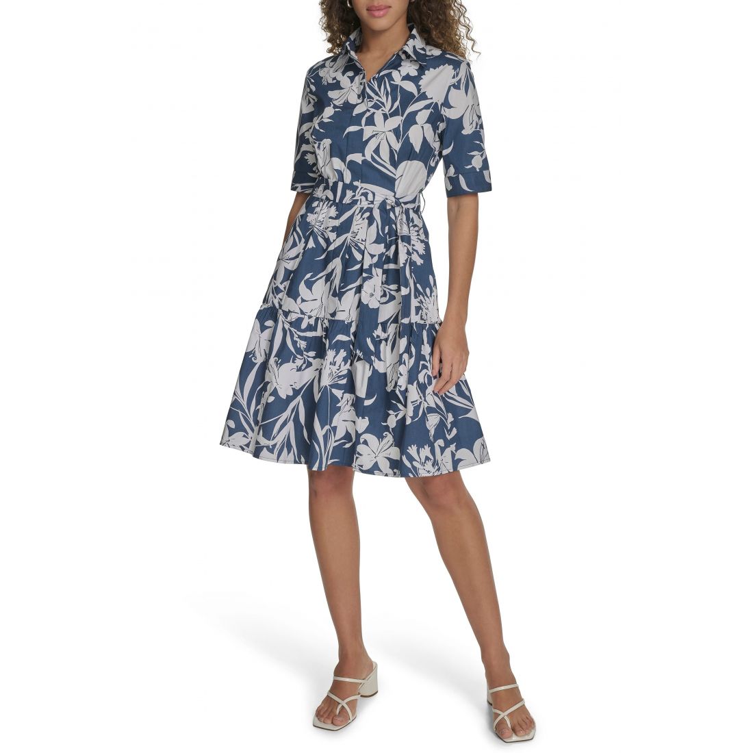 Calvin klein - Robe chemise 'Floral Cotton' pour Femmes