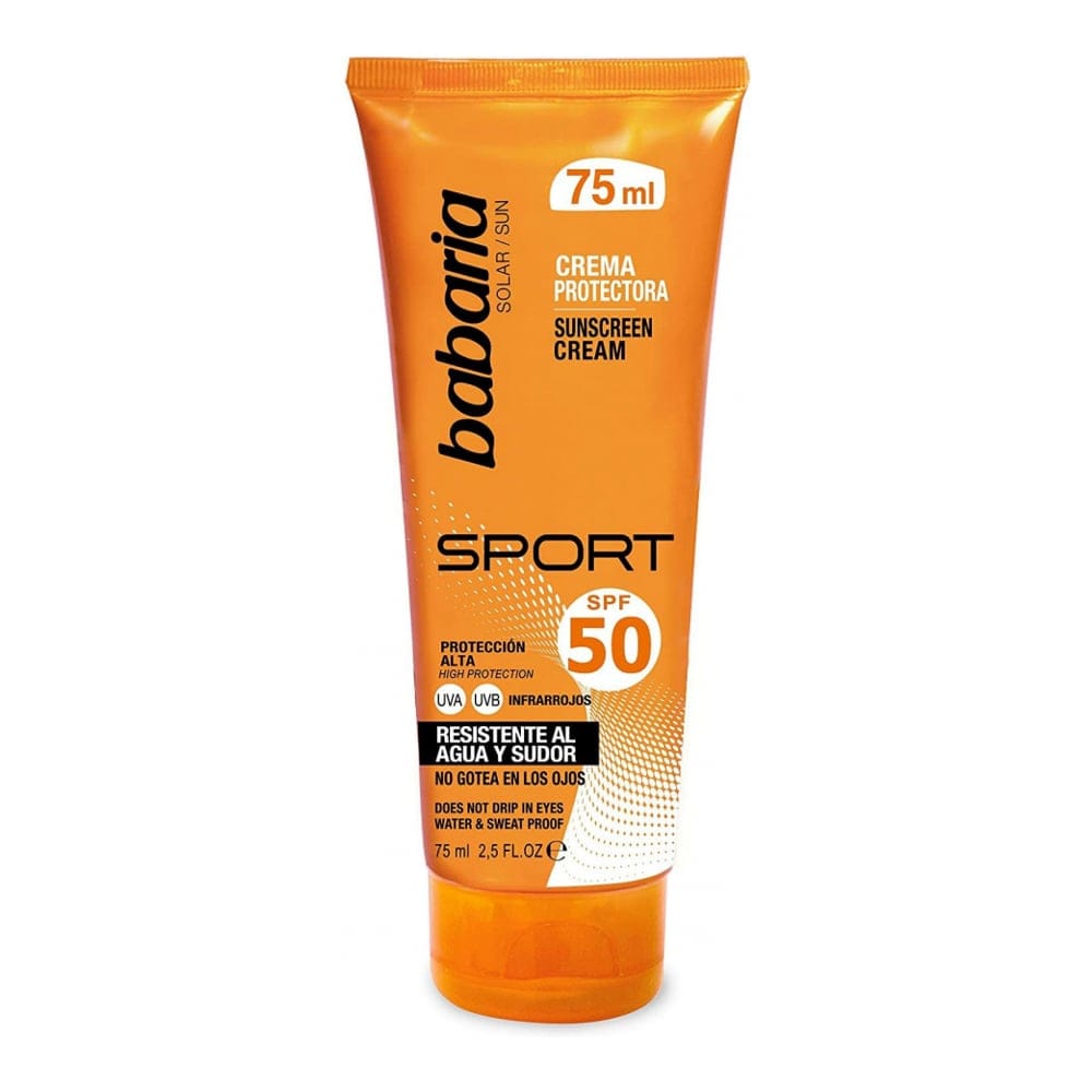 Babaria - Crème solaire pour le corps 'Solar Sport Waterproof SPF50' - Tous types de peau, 75 ml