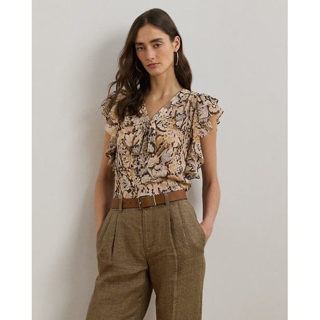 Lauren ralph lauren - "'Floral Georgette Tie-Neck Blouse' pour Femmes"