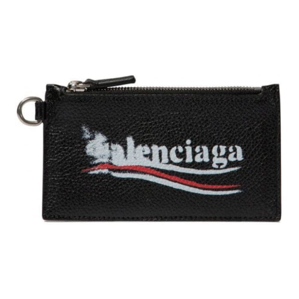 Balenciaga - Porte-cartes avec cordon 'Logo-Print' pour Hommes