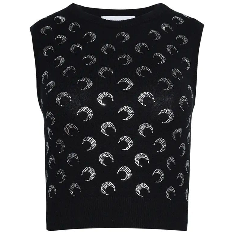 Marine serre - "Gilet 'Rhinestone-Embellished Knitted' pour Femmes"